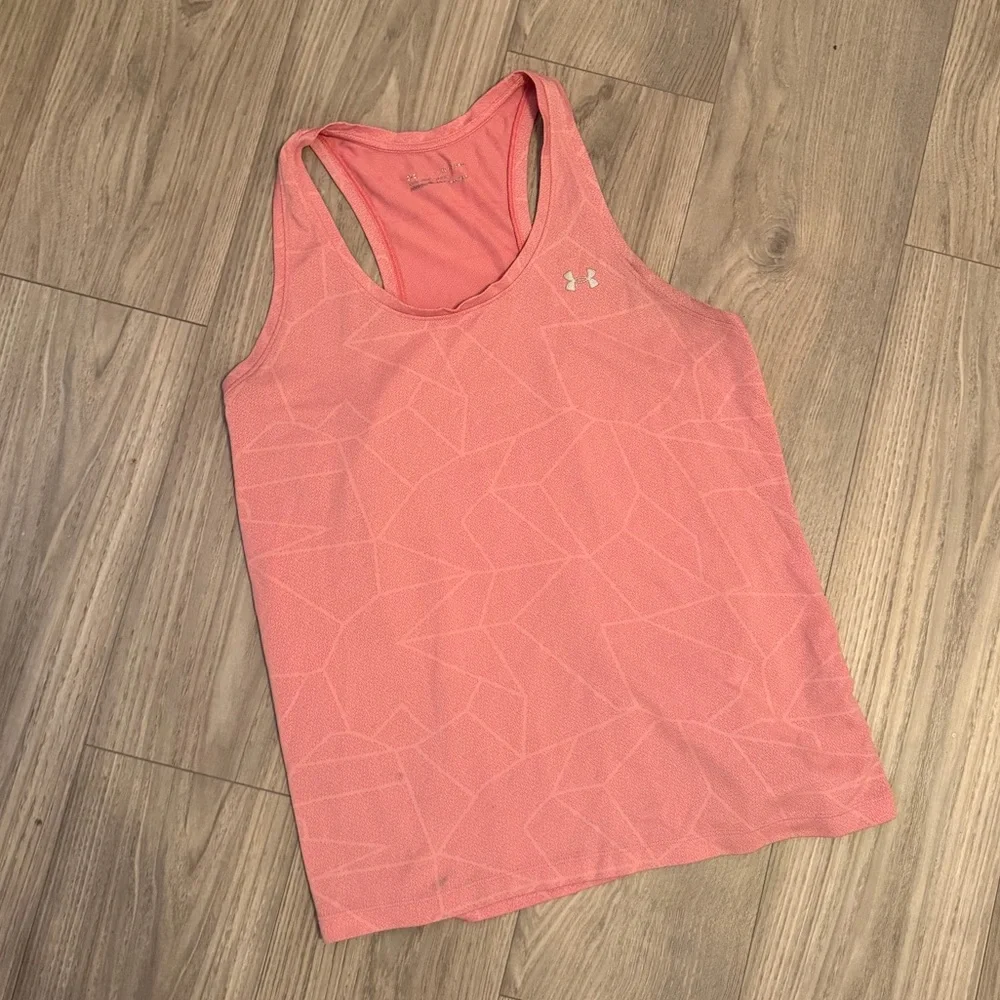 Under Armour Pink Seamless Racerback Workout Tank Top | Women’s XL | HeatGear